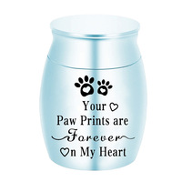 Urna Conmemorativa para Mascotas de Acero Inoxidable Moderna y Ecológica con Diseño de Huella de Pata - Contenedor Personalizado para Cenizas de Perro