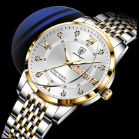 POEDAGAR 836 Nuevo Reloj de Pulsera Casual para Hombre con Correa de Cuero y Acero Inoxidable, Manecillas Luminosas y Mecanismo de Cuarzo Analógico