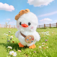 Nouvel Arrivage Porte-clés en peluche canard 13 cm, jouets pour enfants, animaux en peluche, thème dessin animé et anime, pour machine à griffes