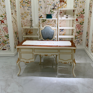 <span class=keywords><strong>Bureau</strong></span> de direction sculpté, décoratif, orné, laqué et doré, style néoclassique, provincial, royal, antique, pour <span class=keywords><strong>bureau</strong></span> à domicile ou d'étude - Product Image 1