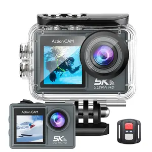 Nouveau produit Explosion 5k 30FPS Caméras d'action à double écran Caméscope wifi 4K EIS Caméra d'action sportive d'enregistrement vidéo étanche