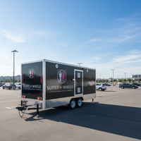 Remorque de toilettes portables avec douche, salle de bain mobile de luxe pour mariages, fêtes et événements en plein air