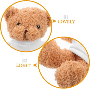 <span class=keywords><strong>Orsacchiotto</strong></span> di Peluche Marrone Fai-da-Te con Maglietta Personalizzabile, Piccolo Animale di Peluche Morbido, Regalo Personalizzato - Product Image 4
