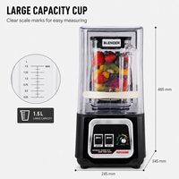 Mixeur Électrique Commercial Portable Robuste, Robot Culinaire, Extracteur de Jus, Préparateur de Smoothies, Vitesse Variable 5 Vitesses, Anti-Fuite