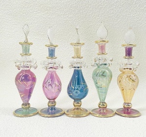 Egyptische Parfumfles Geavanceerde Handgemaakte 10 Cm Essence Oliefles Gesneden Met Fijne Gouden Rand Glazen Decoratie Parfumfles - Product Image 2