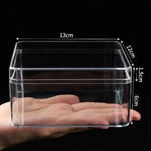 Cajas de embalaje cuadradas transparentes de plástico PS, contenedor de almacenamiento con tapa separada - Product Image 4