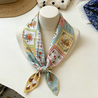 Foulard carré en coton imprimé pour femme, 21,65 x 21,65 pouces, léger, motif floral vintage, pour usage quotidien