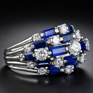 Anello Geometrico Colorato con Design a Fascia Completa per Donne - Product Image 3