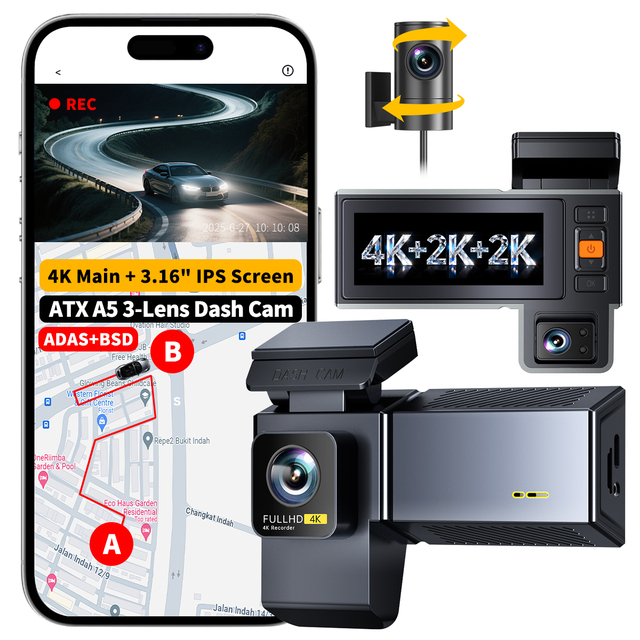 Dashcam 4K Wifi Gps Radar Detector Rear View Mirror Camera Dash Cam Front and Rear 4K Dash Camera for Cars Car Camera Dash Cam