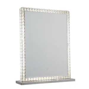 Diamante di cristallo LED rotondo specchio cosmetico luce professionale di trucco