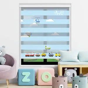 Kinder bett Zimmer Digitaldruck Tag und Nacht Regenbogen Sheer Zebra Rollos Stoff für Fensters chattierung