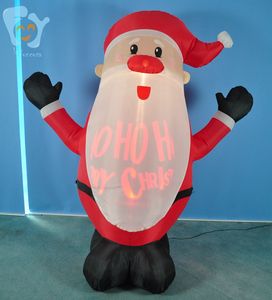 Décoration de père noël père noël gonflable bas de cour extérieure éclairée de 6 pieds avec projecteur de photo - Product Image 2