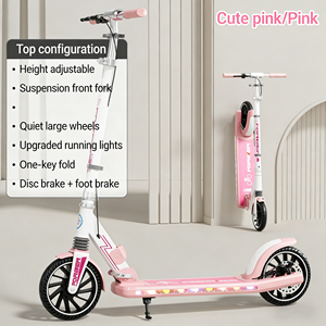 Trottinette pliable pour adolescents et adultes avec <span class=keywords><strong>frein</strong></span> à disque et double suspension, grandes roues de 200 mm, trottinette pour enfants OEM - Product Image 3