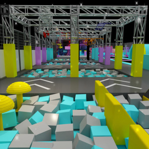 プロの商業屋内遊び場忍者戦士障害物コーストレーニングジムトランポリンパーク装置子供のための - Product Image 1