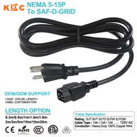 Câble d'alimentation 125V NEMA 5-15P vers SAF-D-GRID, cordon d'alimentation pour serveur de centre de données