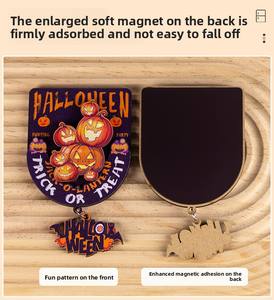 Aimants magnétiques souples en bois à texture 3D <span class=keywords><strong>pour</strong></span> Halloween Aimants de réfrigérateur au design moderne et écologique - Product Image 4