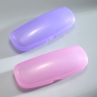 Étui à lunettes en plastique pas cher, translucide, couleur bonbon, boîte à lunettes, étui de protection pour lunettes de lecture