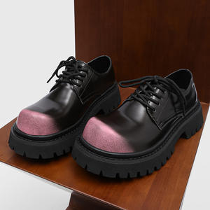 Casual High-<b>Heeled</b> <b>Shoes</b> <b>for</b> <b>Men</b> Stylish Round-Toe Office Wear with EVA Insole Black Yellow & Purple-<b>for</b> Spring - Product Image 2