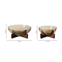 Bol à fruits en verre et bois, élégant, de style nordique, fait à la main, assiette décorative pour la cuisine, pliable, écologique, pour servir des en-cas, mariage