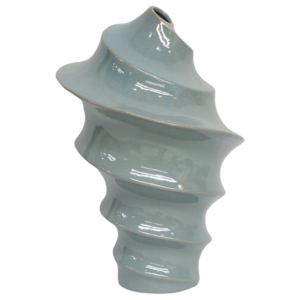 Vaso in ceramica con spirale scultorea per decorare soggiorno, camera da letto, cucina, ufficio. - Product Image 3
