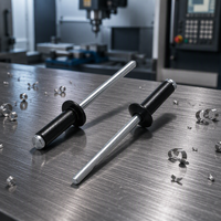 Rivets à tête dôme ouverte en aluminium peint noir avec mandrin en acier 4,0 mm 4,8 mm pour l'assemblage automobile et de meubles