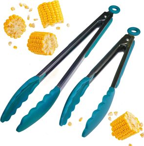 Pinzas de Cocina de Silicona y Acero Inoxidable, Resistentes al Calor, Aptas para Lavavajillas, Microondas y Horno, para Ensaladas y Barbacoa - Product Image 1