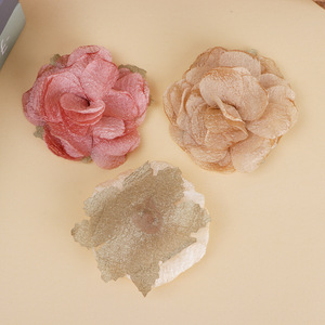 <b>Artificial</b> <b>Flower</b> 8.5Cm 3D Fabric Rose Diy Jewelry Accessories Wedding Headpiece Cloth Hand Knitted - Product Image 3