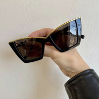 Gafas de Sol de Moda al por Mayor, Estilo Ojo de Gato, Extragrandes, con Bisagras Metálicas, Montura de PC de Lujo, Protección UV400, Ligeras, para Fotografía Urbana y Pasarela