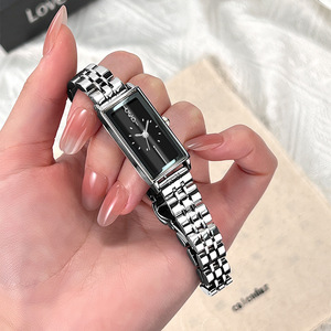 Montre élégante à cadran carré blanc, cristal saphir, bracelet en acier inoxydable, montre sport tendance à quartz pour femmes, 5 BAR - Product Image 5