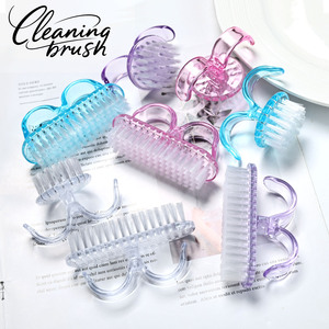 Limpiador de brochas de uñas portátil, exfoliante de uñas de plástico, limpieza de polvo de uñas, maquillaje, polvo, brocha para polvo de uñas, Mini - Product Image 4