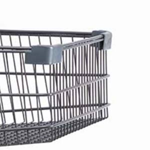 Dubbeldekker Gegalvaniseerd Stalen Gaas Structuur Winkelmand <span class=keywords><strong>Trolley</strong></span> Voor Supermarkt Dagelijks Winkelen - Product Image 5
