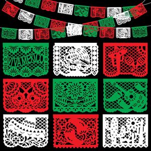 Pancarta de Fieltro Papel Picado <span class=keywords><strong>Viva</strong></span> México para el Día de los Muertos, Decoraciones para el Día de la Independencia Mexicana para Adultos - Product Image 1