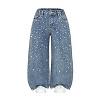 Jean droit vintage rose Y2K avec patchs étoiles, déchiré et délavé à l'acide, style streetwear, pour femmes et hommes, collection hiver automne
