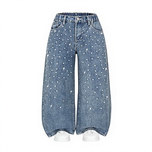 Jean baggy rose Y2K avec patch étoile pour femme et homme, coupe droite, streetwear, denim délavé, déchiré, style hip-hop, vintage - Product Image 3
