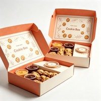 Boîte à biscuits en papier colorée de qualité supérieure en gros avec plateau pour sauce chocolatée, emballage personnalisé pour pâtisseries