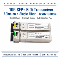 Module optique émetteur-récepteur à fibre unique 10 Gigabit SFP+ BIDI 60 km avec connecteur LC monomode