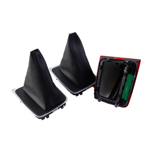 Housse de pommeau de levier de vitesse en cuir pour Volkswagen, transmission automatique, accessoire d'intérieur de voiture noir - Product Image 1