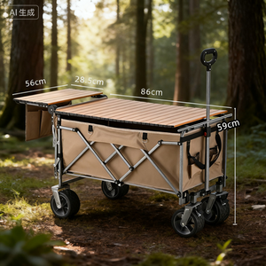 2025 mới nhất đa mục đích utilit có thể gập lại mở rộng <span class=keywords><strong>Wagon</strong></span> tùy chỉnh Cắm Trại Lớn Vườn xe 4 bánh xe gấp giỏ hàng - Product Image 3