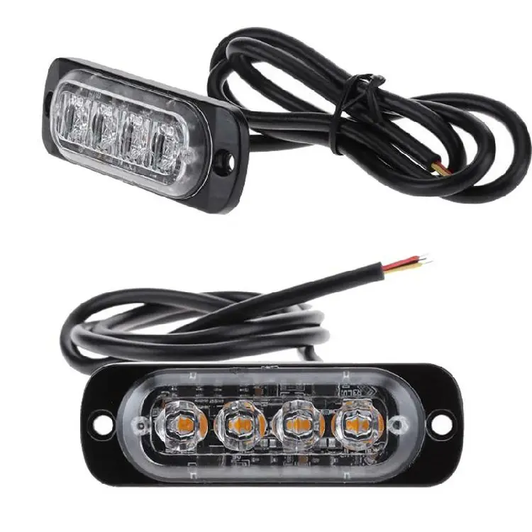 Lampu Peringatan Strobo Led 12V 24V Lampu Suar Mobil Truk Lampu Strobo Grille Lampu Berkedip Bar Warna Ganda Kuning Merah Biru Putih