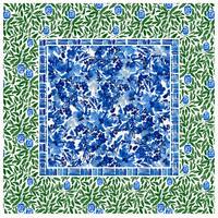 Tapis de jeu silencieux de luxe 33 pouces, style vintage preppy, motif Chinoiserie Pagode Pigeon et Mahjong, avec bordure de couleur superposée