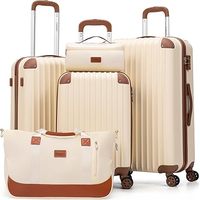 Ensemble de Bagages de Voyage Assortis en ABS Rigide Durable avec Roues Pivotantes, Valises Trolley Pratiques pour un Voyage Facile