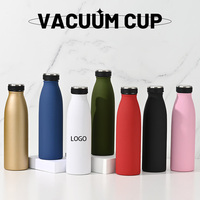 Vaso Térmico con Logotipo, 500ml 750ml, Doble Capa de Acero Inoxidable, Botella para Beber Agua, Termo con Tapa de Boca Pequeña