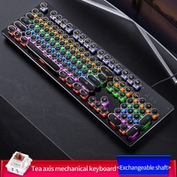 Clavier mécanique ZK4 véritable, filaire, pour jeux, avec interrupteurs remplaçables, 104 touches, rétroéclairage RVB à blocs de couleur