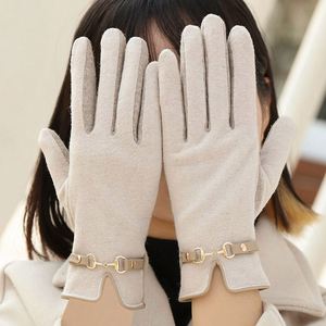 Gants d'hiver pour femmes en cachemire épais doublés de polaire, gants chauds en laine - Product Image 2