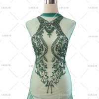 Nouveau carnaval fait à la main artisanat Design argent or strass fête corsage robe sexy diamant patchs pour robe de soirée à la maison