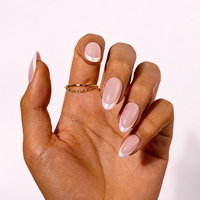 Kit de vernis à ongles en gel satiné blanc nacré français avec colle, ongles acryliques flexibles de haute qualité, minimalistes, à presser