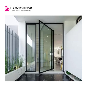 Luvindow - Porte pivotante principale en aluminium moderne et simple à bas <span class=keywords><strong>prix</strong></span>, fabrication chinoise, pour la maison - Product Image 1