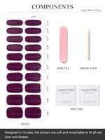 Bandes semi-durcies pour ongles en gel, violet foncé, lumière UV, qualité salon, facile à utiliser, 20 pièces