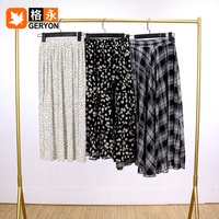 Rok Sutra Campuran Wanita Bekas Berkualitas Geryon Vintage, Midi Maxi Wrap Boho, Pakaian Wanita Thrift & Bekas, Ekspor Bale
