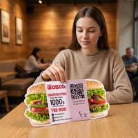 Tarjetas de Visita Plegables con Forma de Hamburguesa, Diseño Personalizado, Código QR, Tarjetas 3D Pop-up, Marketing Creativo